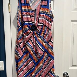 Nina Leonard Multicolor Striped Dress